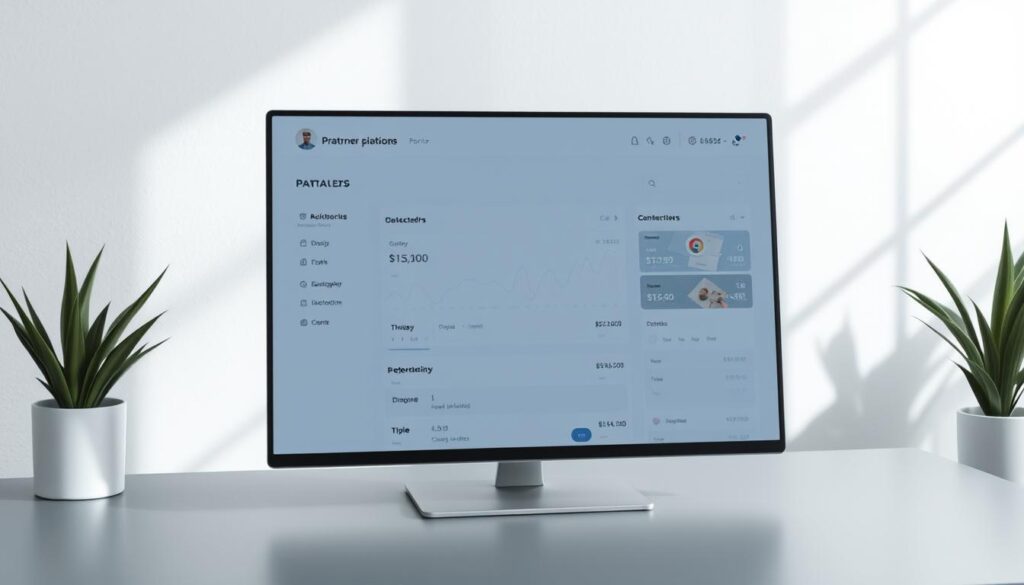 minimalistische partnerplattform interface