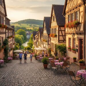 Malerische Fachwerk-Altstadt in Deutschland als Ziel für einen Kurzurlaub