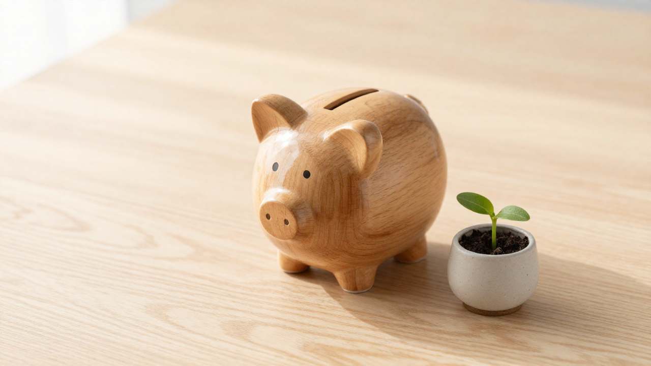 Sparschwein und Pflanze als Symbol für finanzielle Vorsorge; Thema: Rente 2026 steuerfrei.